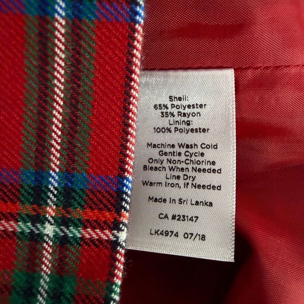 Talbots Women’s Red Plaid Size 10 Skirt Holiday - Picture 5 of 5